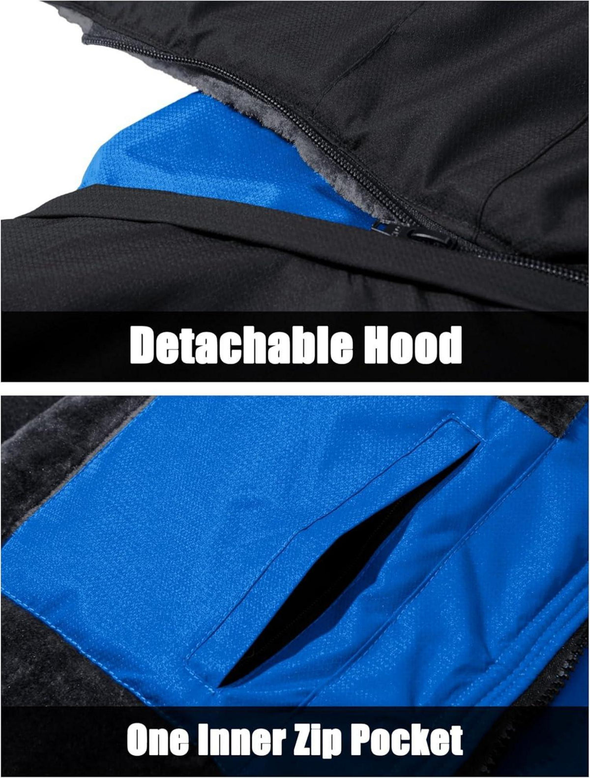 Herren Winter Skijacke Fleece Softshelljacke in Blau Größe 3XL