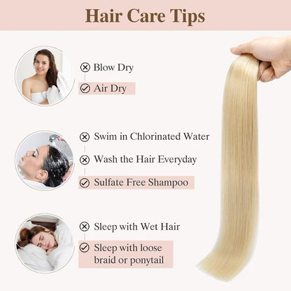Blond Tape Extensions Echthaar 40 Stück 45 cm Remy