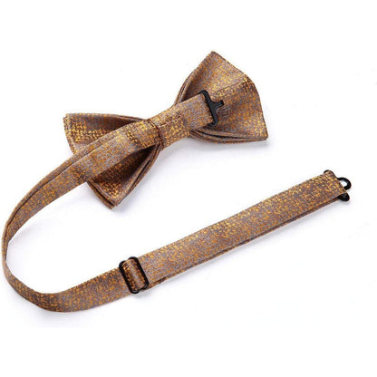 Herren Hosenträger Set mit Fliege und Einstecktuch, Braun