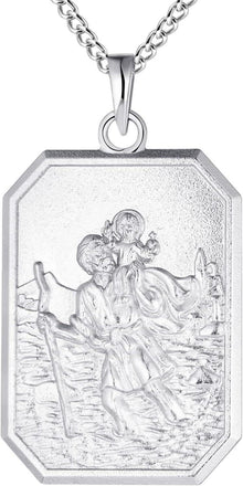 Heiliger Christophorus Kette 925 Sterling Silber Antiqued Talisman