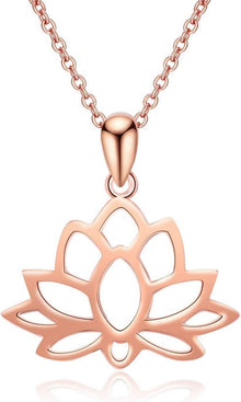 Yoga Lotus Flower Anhänger Halskette Sterling Silber Frauen Mädchen