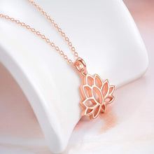 Yoga Lotus Flower Anhänger Halskette Silber Rosegold für