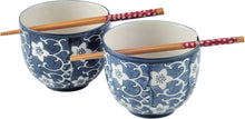 Japanisches Porzellan Tafelservice Set mit Essstäbchen, Blau