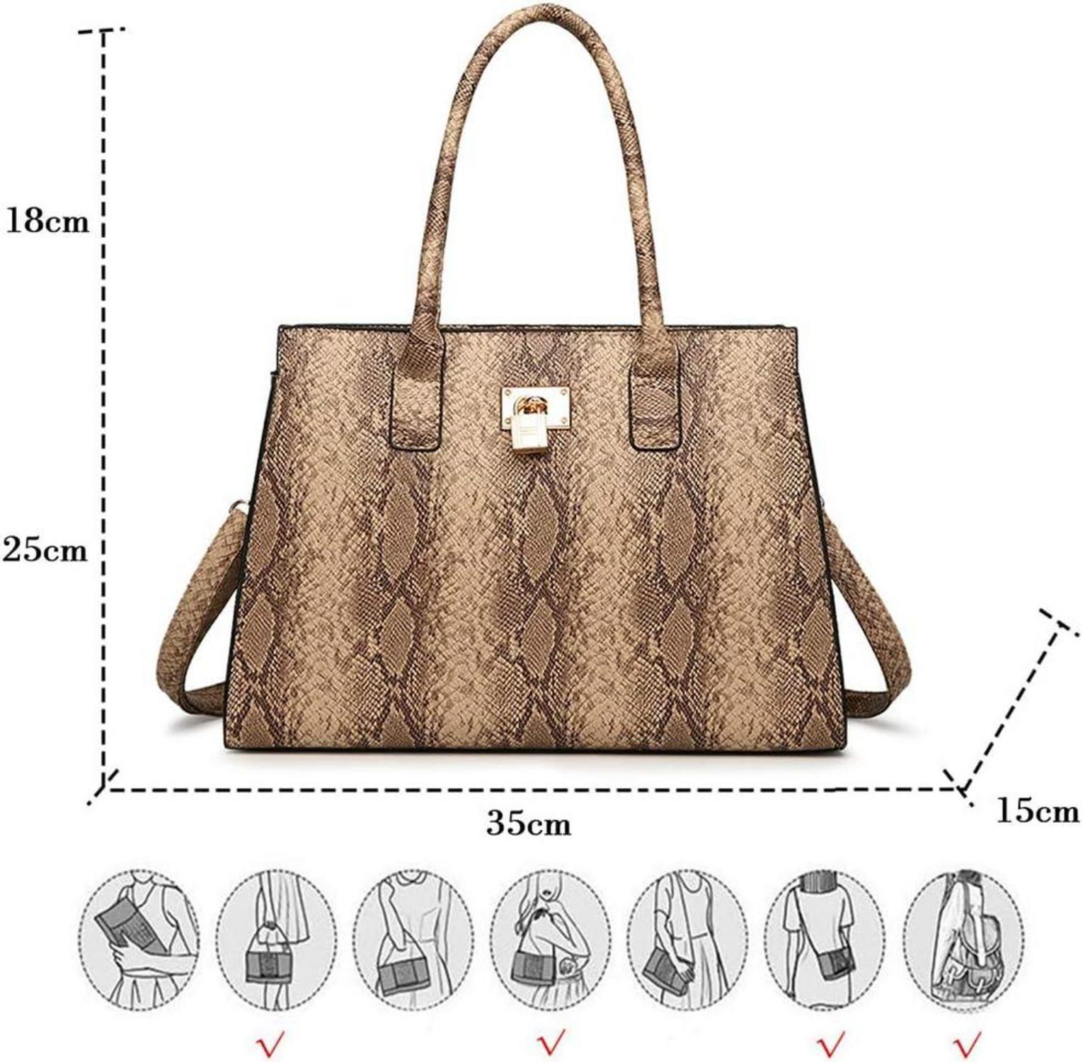 Schlangenhaut-Set Handtaschen Schultertasche Umhängetasche Brieftasche