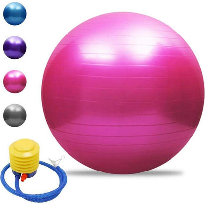 Gymnastikball Anti-Burst 65cm Pink mit Luftpumpe
