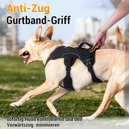 rabbitgoo Ausbruchsicheres Hundegeschirr Schwarz Mittelgroße Anti Zug