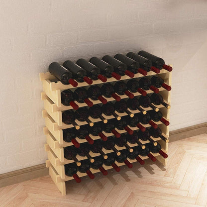 Weinregal aus Massivholz für 48 Flaschen, 6 Ebenen, 90x30x81cm
