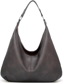 Vintage PU Leather Hobo Shoulder Bag with Zipper