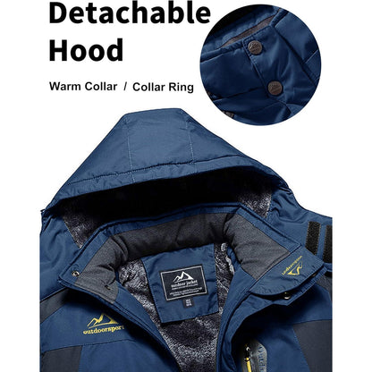 Herren Fleecejacke Winter Warm Gefüttert Skijacke Blau 3XL