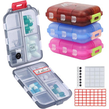 4er Pack Tablettenbox 7 Tage Pillendose 10 Fächer