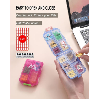 4er Pack Tablettenbox 7 Tage Pillendose 10 Fächer
