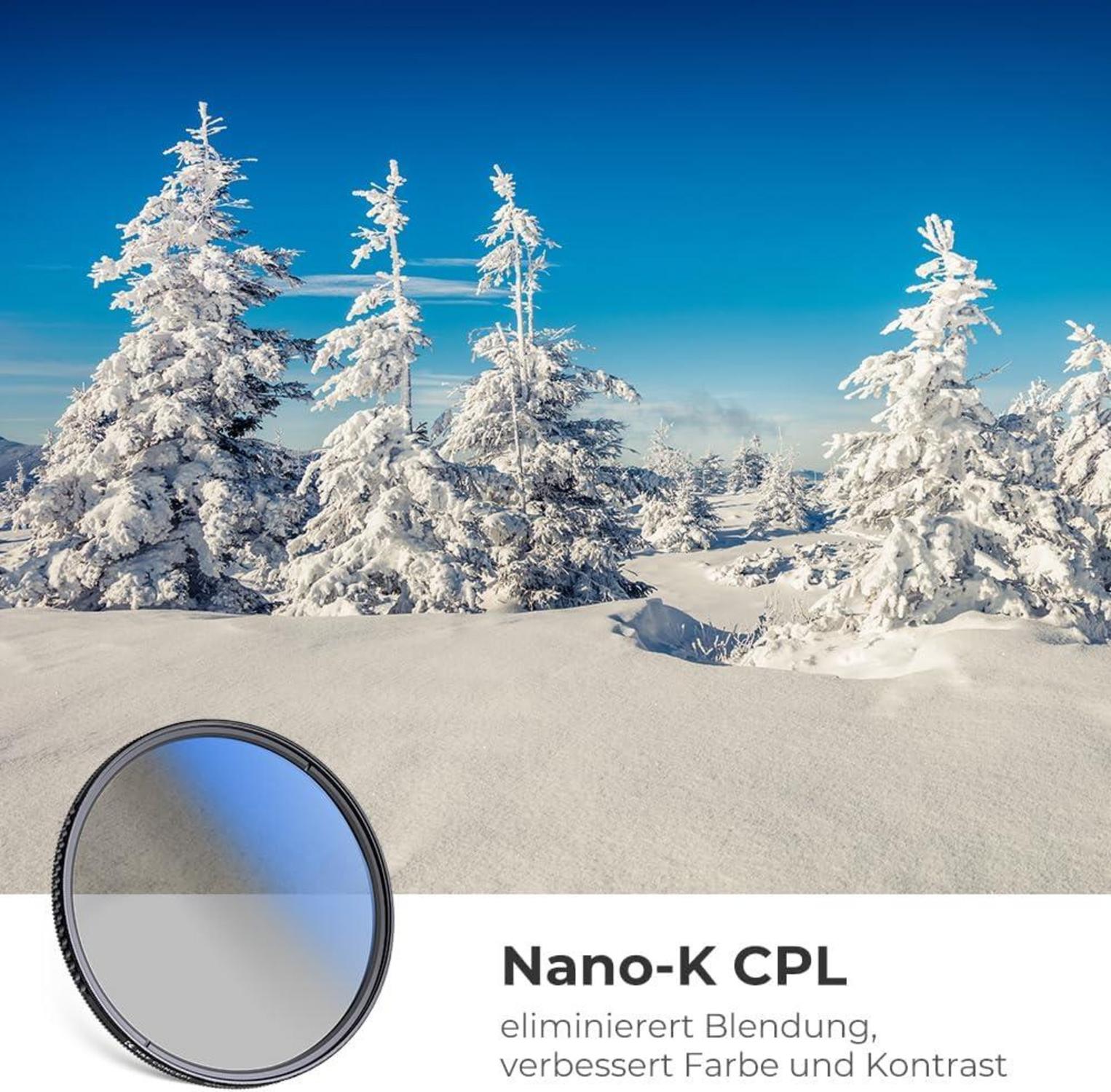 K&F Concept 58mm Slim CPL Polfilter Optisches Glas