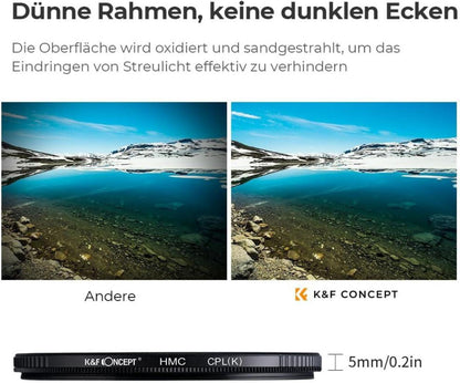 72mm Slim Zirkularer Polfilter für Foto-Kameraobjektive