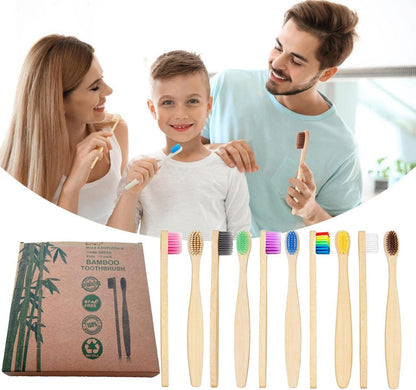 Kleine Bambus Zahnbürsten Kinder 10er Pack Aktivkohle Borsten