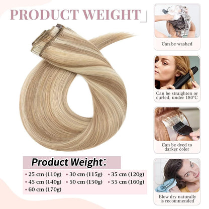 Echthaar Clip-Ins Blond 60cm – Remy Hair, Balayage