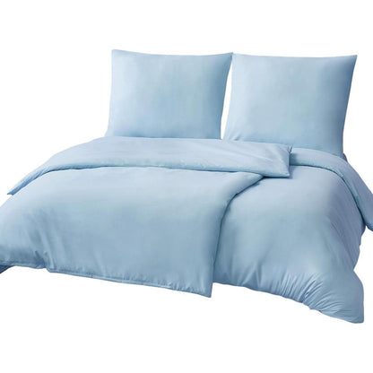 Bettwäsche 135x200 4tlg Blau Mikrofaser Weich Bügelfrei