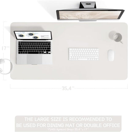 Schreibtischunterlage Mauspad Leder Wildleder Büro 90x43cm Grau