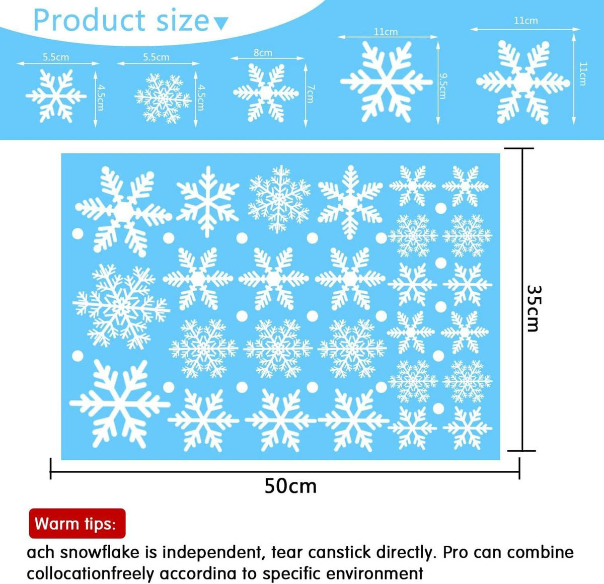 Weihnachten Fensteraufkleber Schneeflocken PVC Deko 366