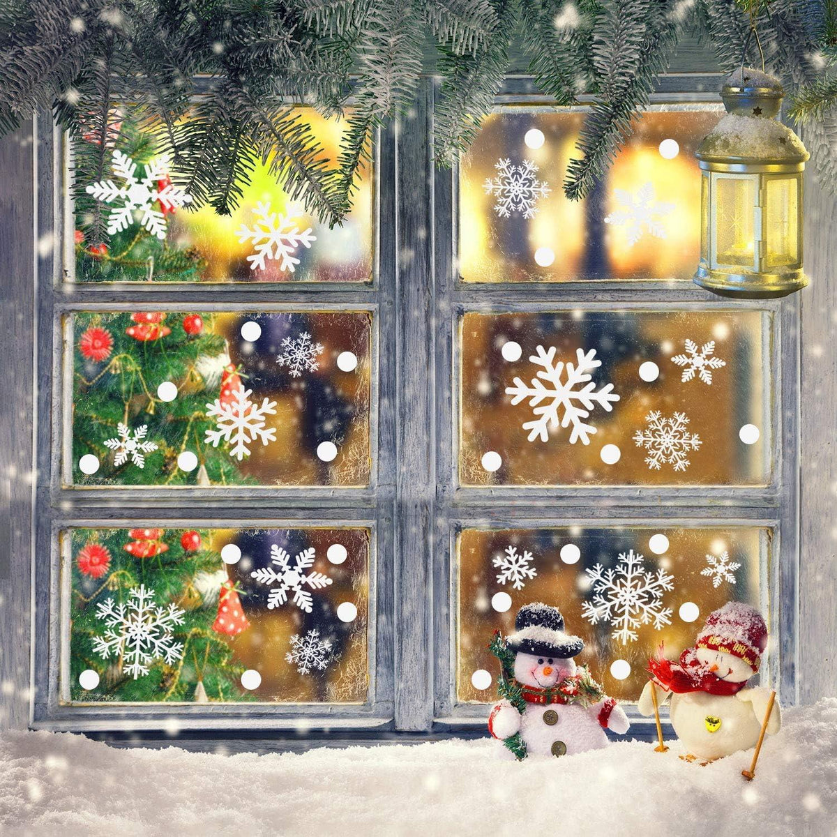 366 Schneeflocken Weihnachten Fensterbilder PVC Selbstklebend