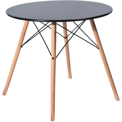 Moderner runder Esstisch 80x80cm Schwarz