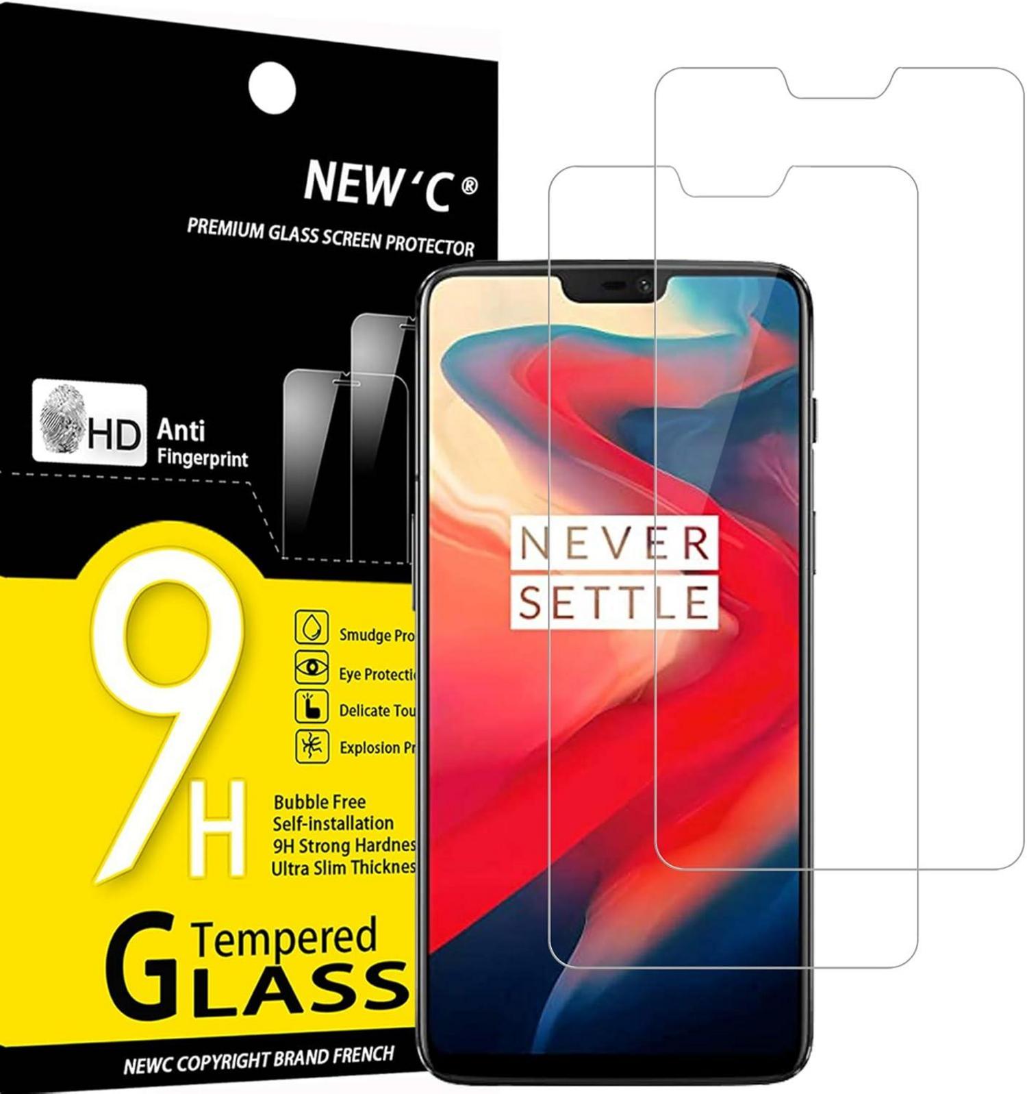 Panzer Schutz Glas OnePlus 6 2 Stück 9H Härte 0.33mm HD Ultra-klar