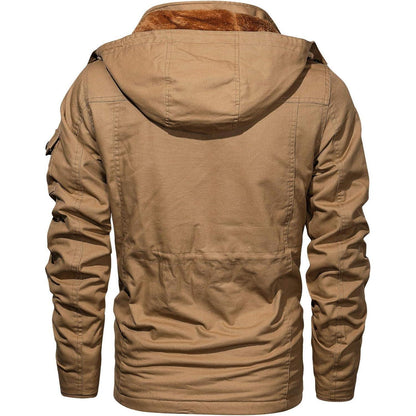 Warme Winterjacke Herren mit Fleece und abnehmbarer Kapuze