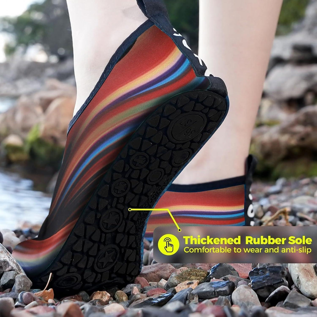 Wasserschuhe Unisex Schnelltrocknend mit Rutschfester Sohle
