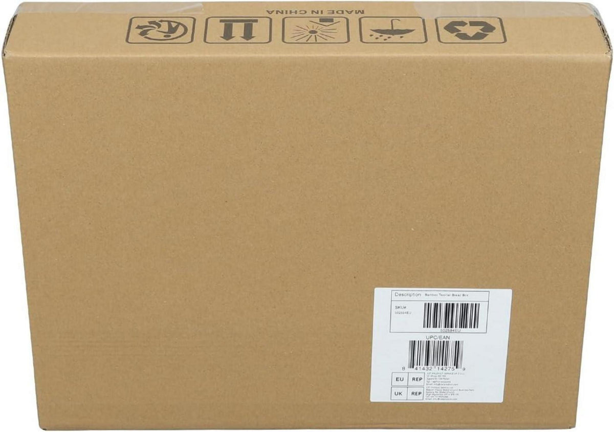 Bambus Brotkasten 2 Etagen lebensmittelecht Brotaufbewahrung pflegeleicht 39x25x32cm