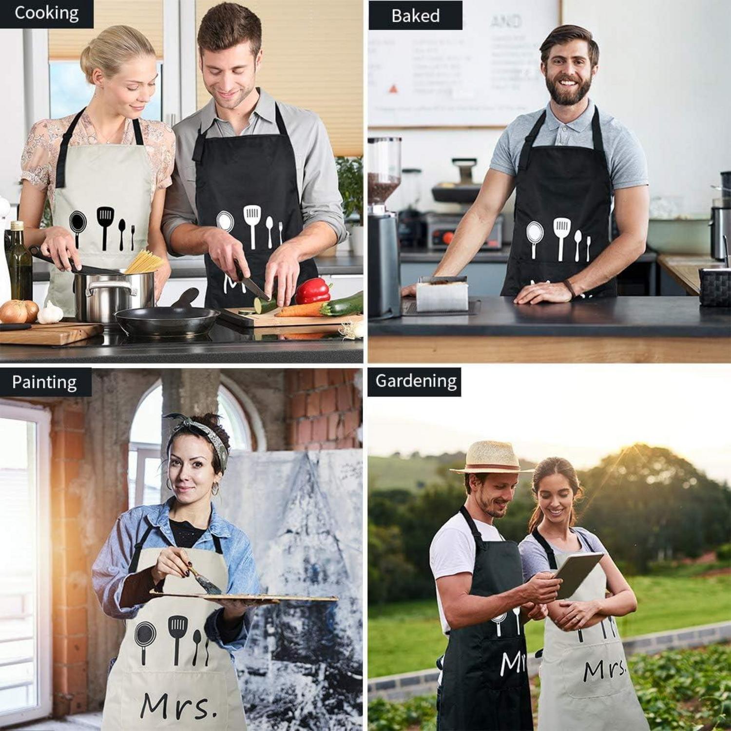 Kochschürze Mr. & Mrs mit verstellbarem Nackenbügel, 2