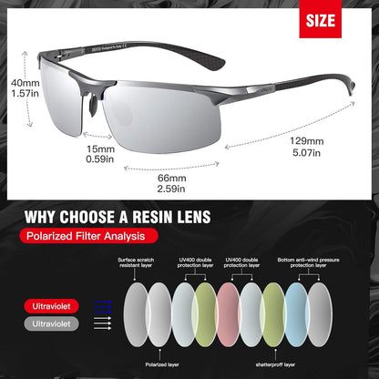 DUCO Herren Polarisierte Sonnenbrille UV400 CAT 3 8277