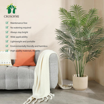 Künstliche Palme groß 150cm Kunstpflanze im Topf Plastik