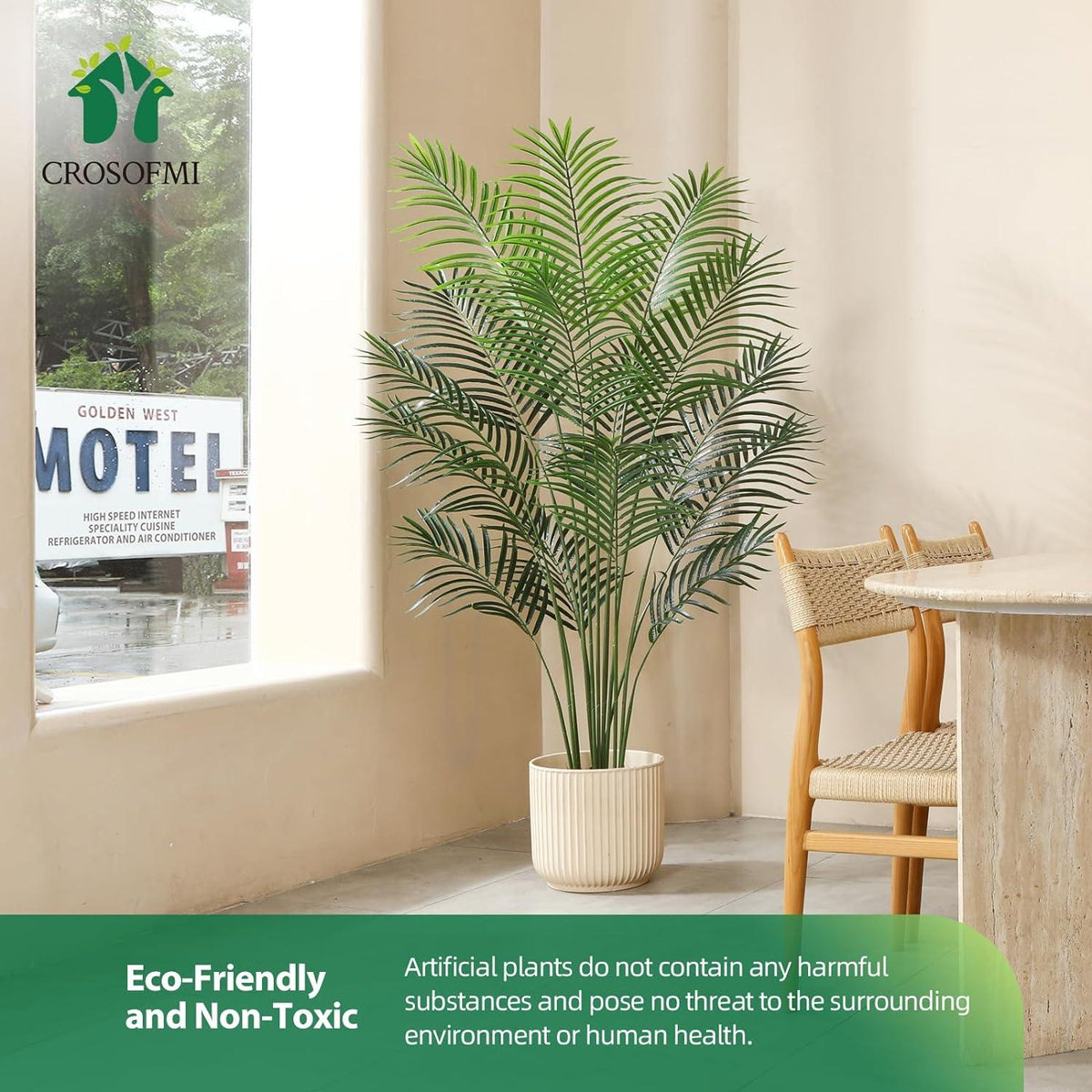Künstliche Palme 150cm Topf Plastik Deko Wohnzimmer Büro Schlafzimmer Fake Plant