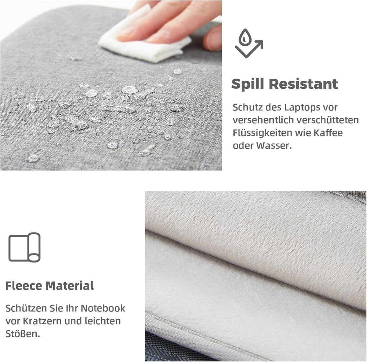 Voova 14 Zoll Laptophülle MacBook Air Pro Tasche 14-14,6 Grau