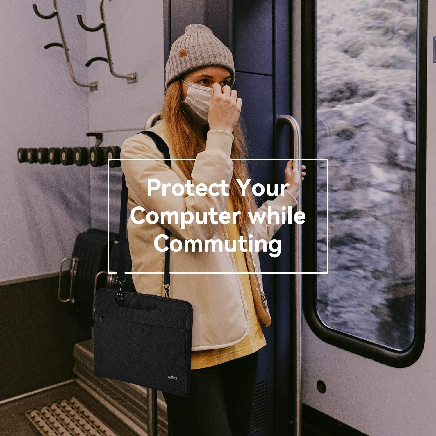 Voova Laptoptasche 17,3 Zoll Wasserdicht Schwarz Damen Herren