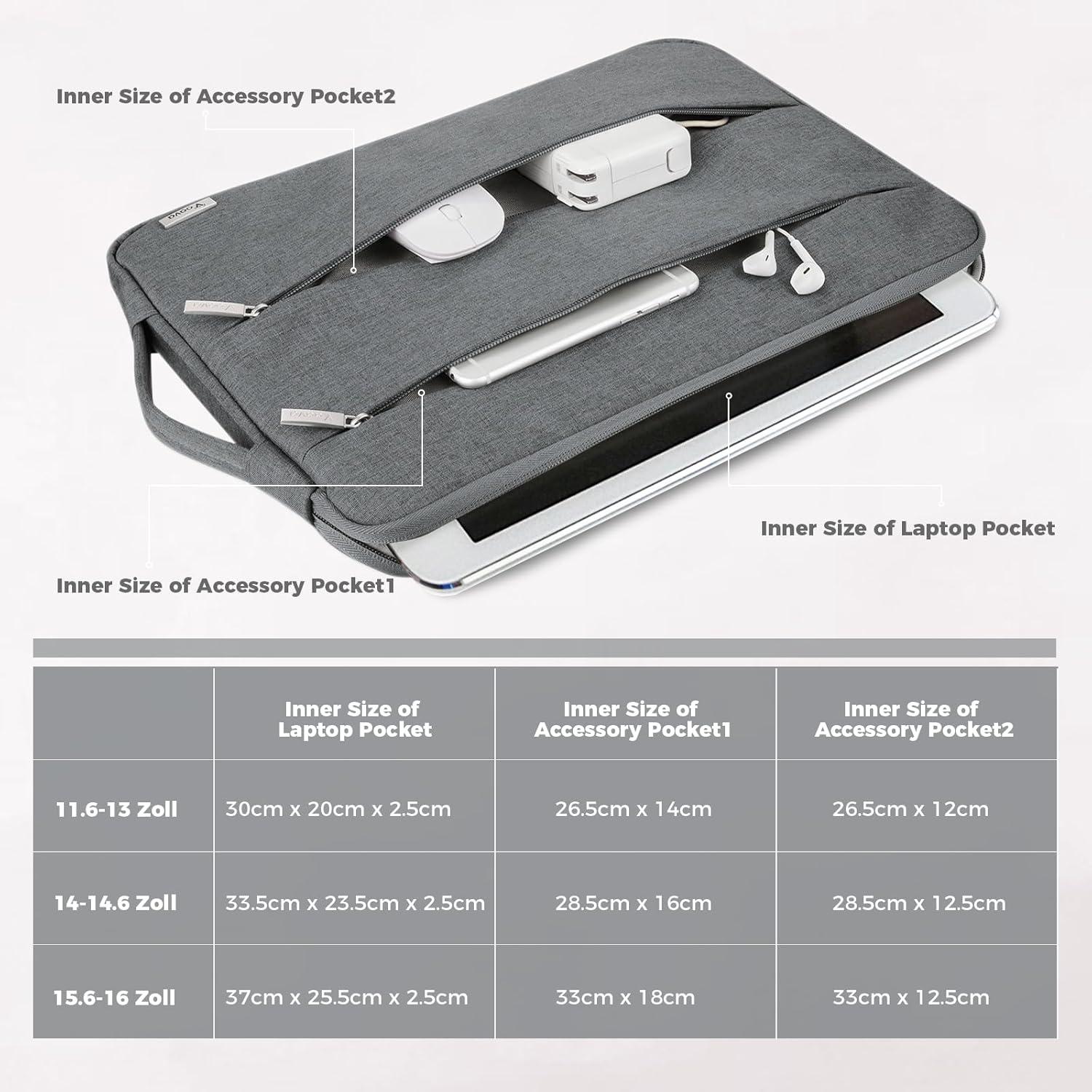 15-15.6 Zoll Laptophülle MacBook Grau Tablet Tasche Case