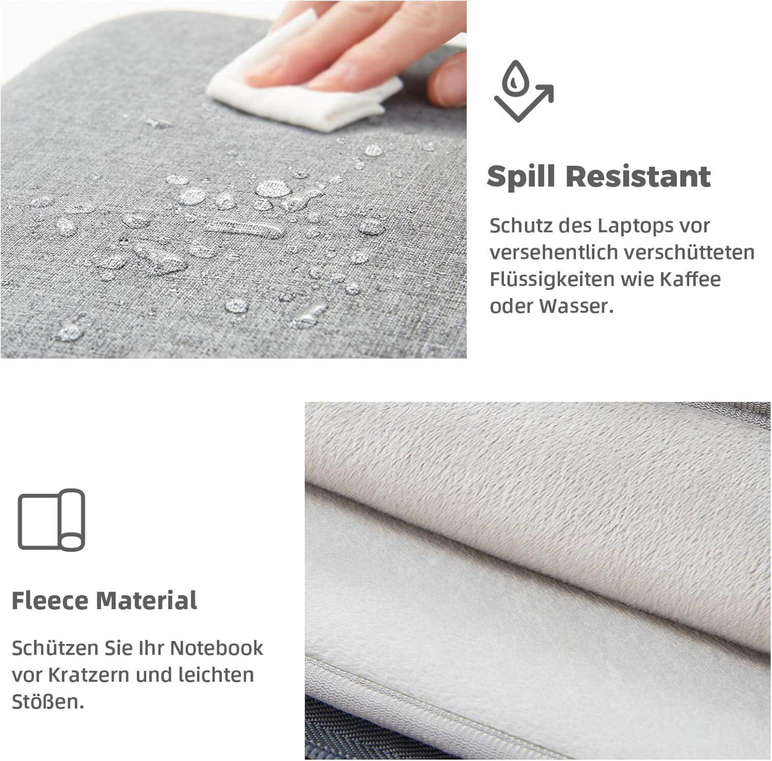 Voova 15-15.6 Zoll Laptophülle MacBook Air Pro Tasche Grau