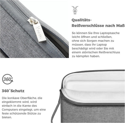 Voova 15 15.6 Zoll Laptophülle MacBook Air Pro Tasche Grau