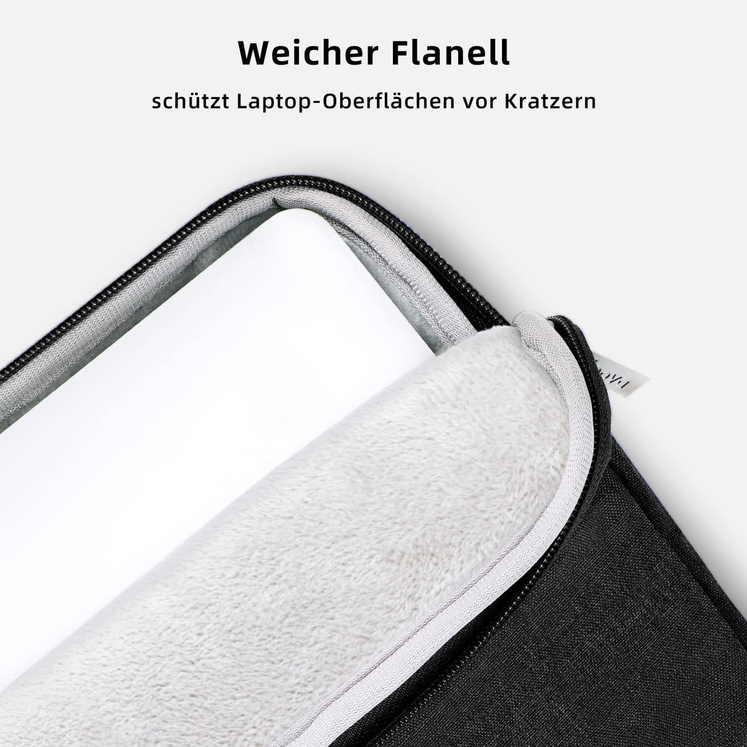 Voova Laptoptasche 15,6 Zoll Notebook Schultertasche Schwarz Leicht gepolstert