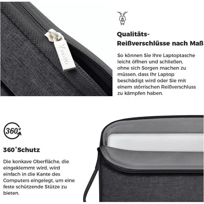 Voova Laptoptasche 14 Zoll MacBook Air Pro Hülle Schwarz