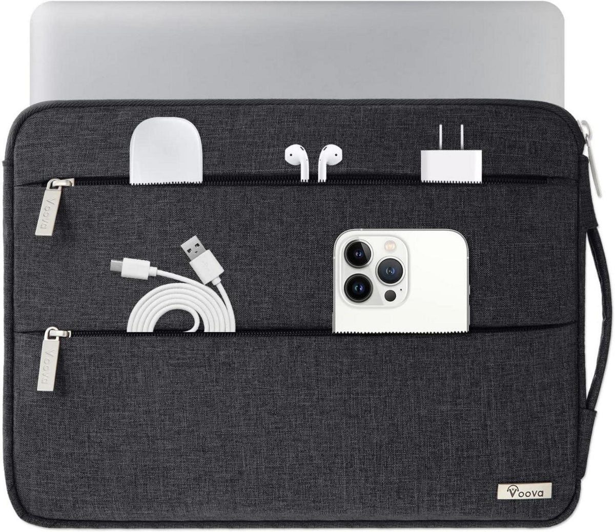 Voova Laptoptasche 14 Zoll MacBook Air Pro Hülle Schwarz
