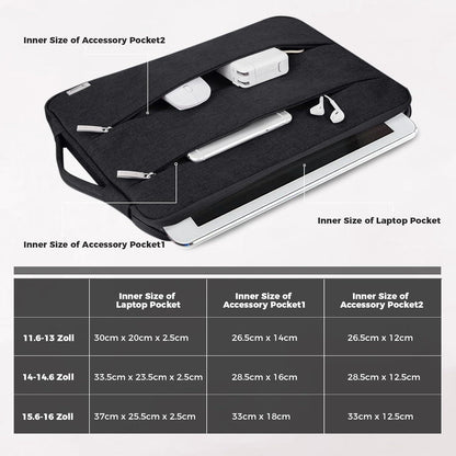 Voova Laptoptasche 14 Zoll MacBook Air Pro Hülle Schwarz