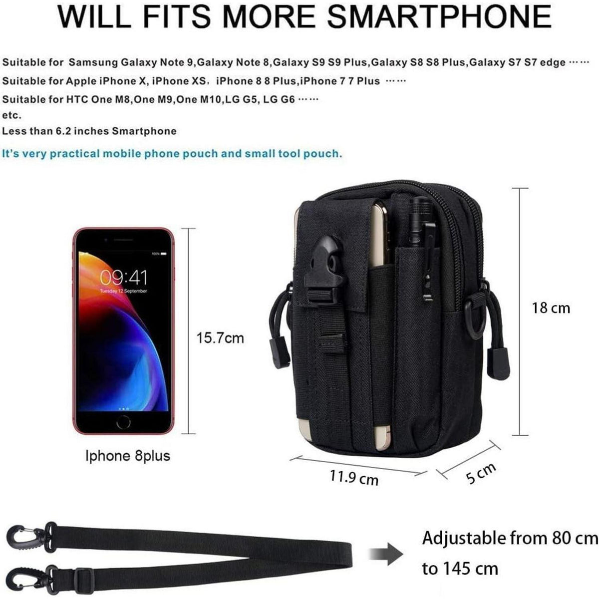 Taktische Hüfttasche Molle Gürteltasche für Outdoor & Alltag