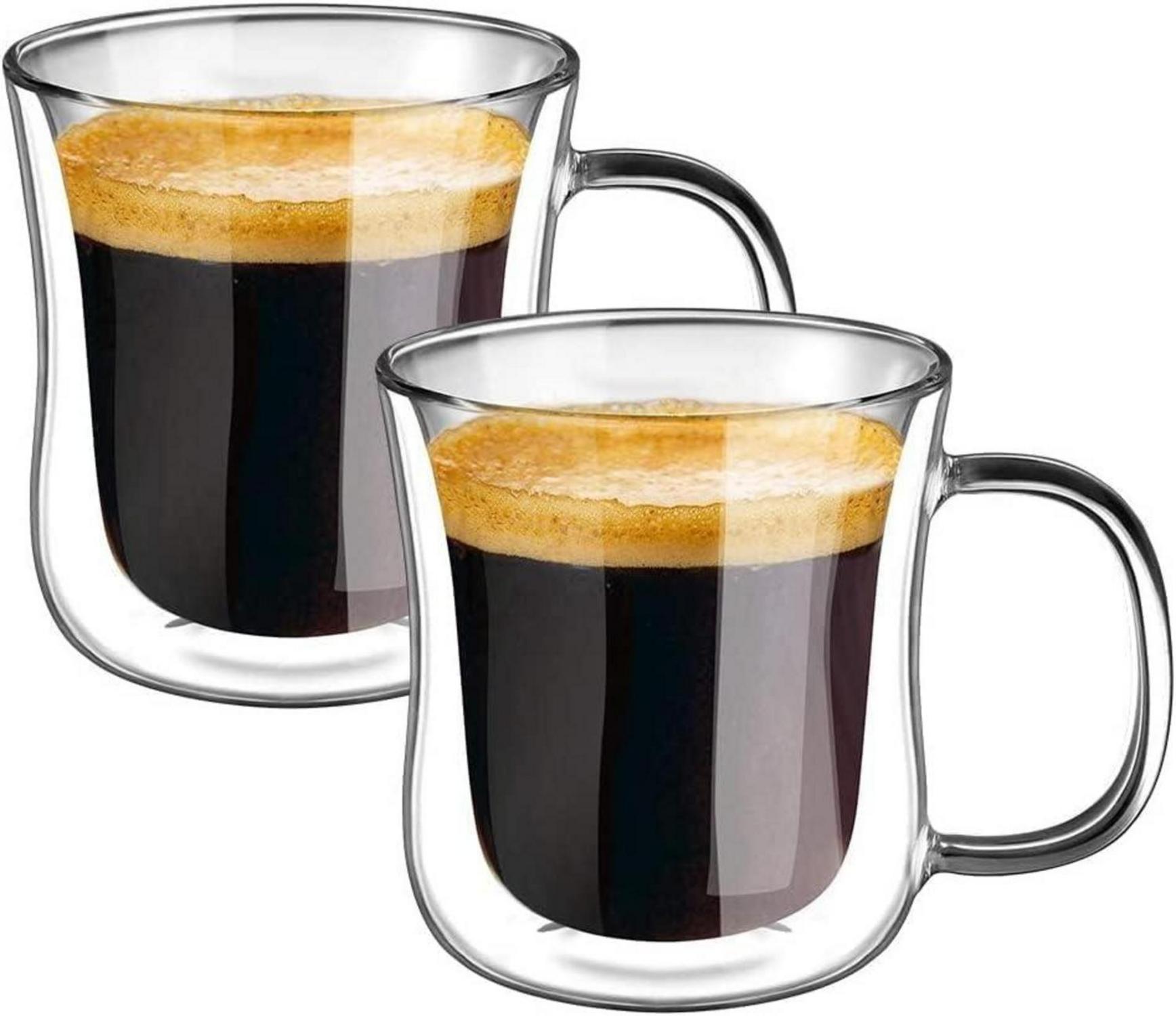 Doppelwandige Espressotassen Borosilikatglas 120ml Set 2er