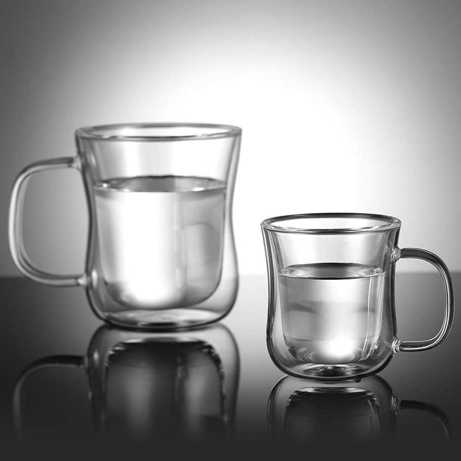 Doppelwandige Espressotassen Set Glas 120ml 2er Kaffeeglas Teegläser
