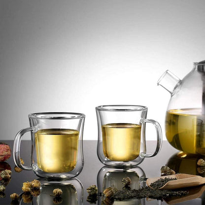 Doppelwandige Espressotassen Set Borosilikatglas Kaffeetassen 120ml