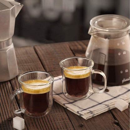 Doppelwandige Espressotassen Set Glas 120ml 2er Kaffeeglas Teegläser
