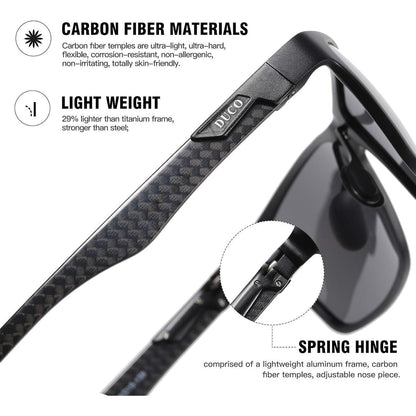 Polarisierte Herren Sonnenbrille Rechteckig Kohlefaser UV400
