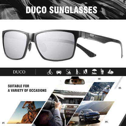 Polarisierte Herren Sonnenbrille Rechteckig Kohlefaser UV400