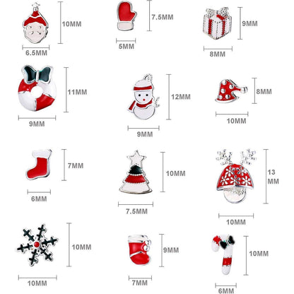 12 Paar Edelstahl Weihnachten Ohrstecker Damen Mädchen Kinder
