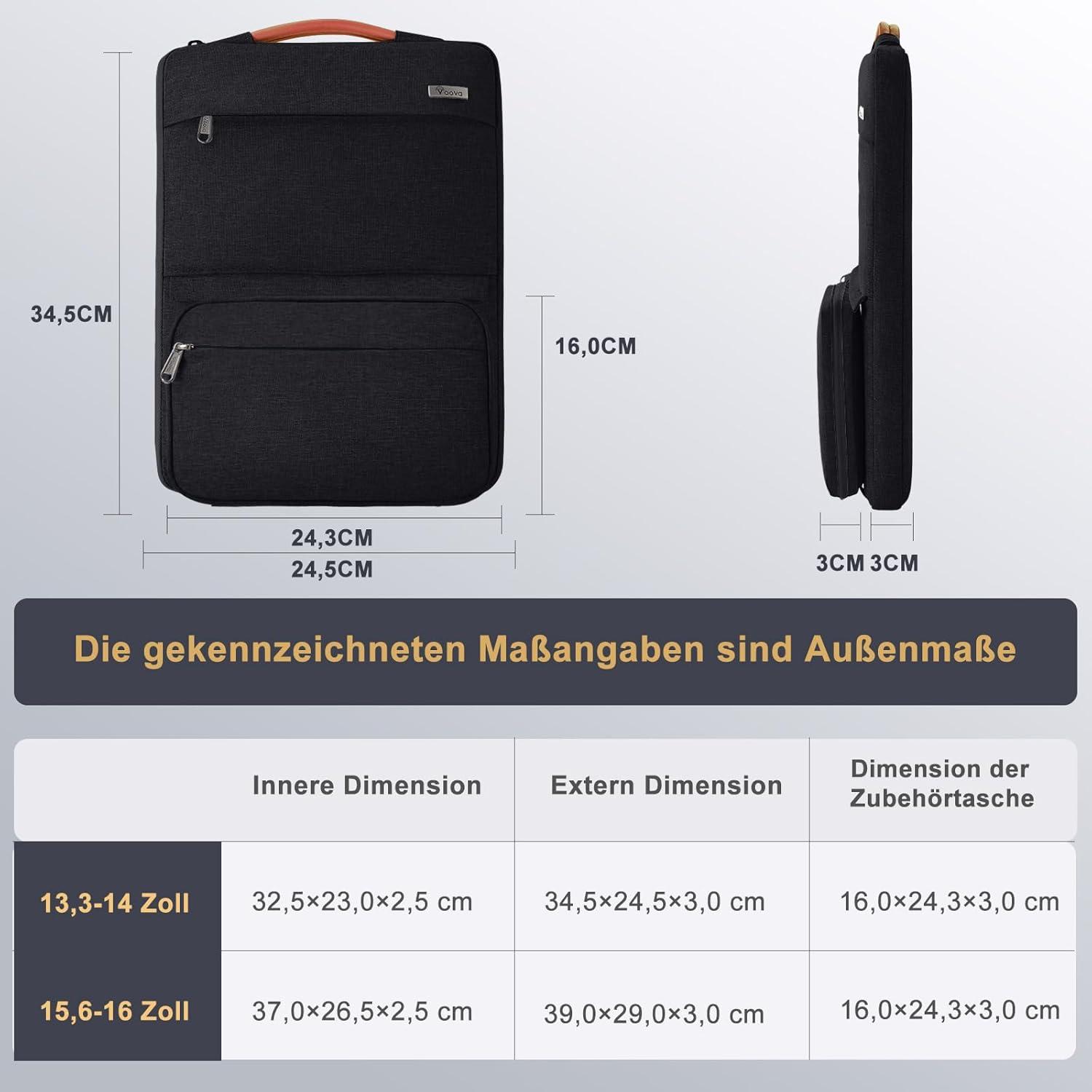 Voova Laptoptasche 14 Zoll MacBook Air M1 M2 Pro Hülle 13,3